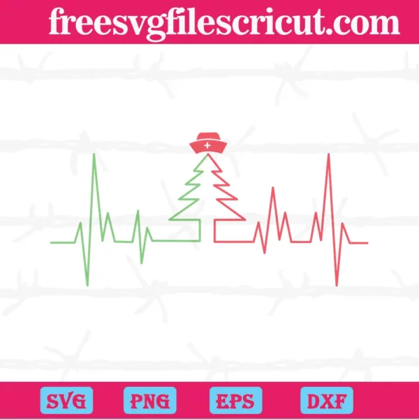 Christmas Tree Heart Rate, Svg Png Dxf Eps Cricut