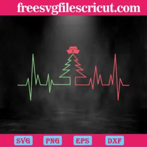 Christmas Tree Heart Rate, Svg Png Dxf Eps Cricut Invert