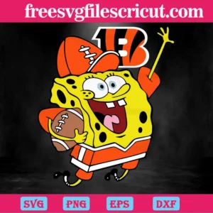 Cincinnati Bengals Football Spongebob, Svg Png Dxf Eps Invert