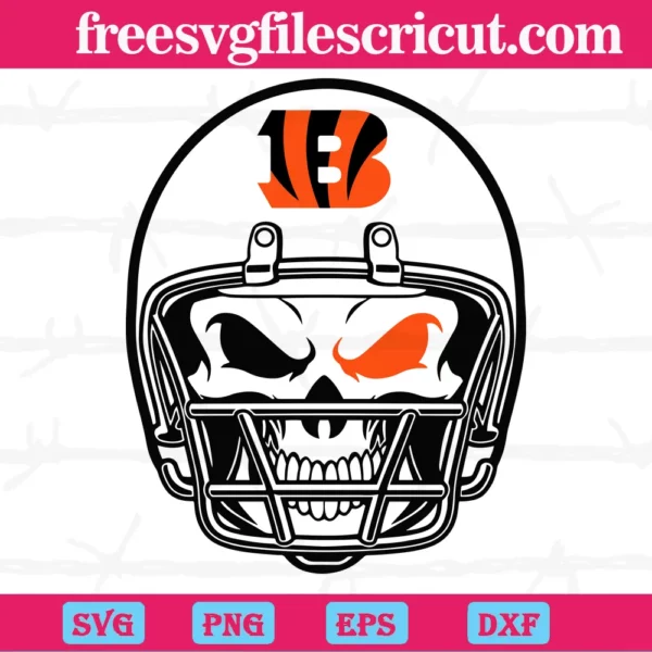 Cincinnati Bengals Skull Helmet, Svg Png Dxf Eps Digital Files