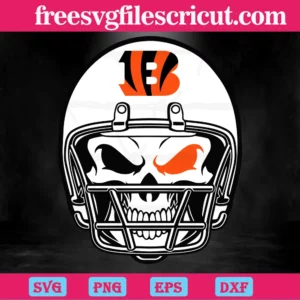 Cincinnati Bengals Skull Helmet, Svg Png Dxf Eps Digital Files Invert