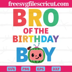 Cocomelon Birthday Bro Of The Birthday Boy, Svg Png Dxf Eps