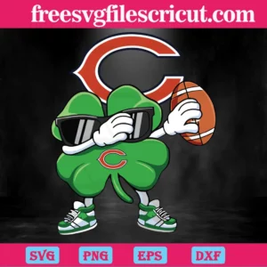 Dabbing Shamrock Football St Patricks Day Chicago Bears, Design Files Invert