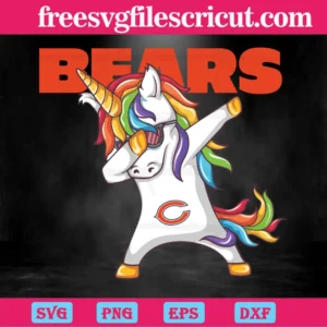 Dabbing Unicorn Chicago Bears, Premium Svg Files