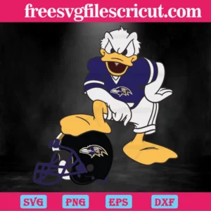 Donald Duck Baltimore Ravens, Premium Svg Files Invert
