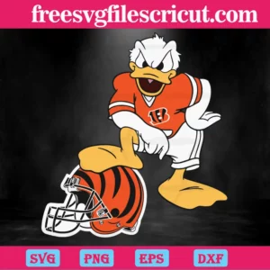 Donald Duck Cincinnati Bengals, Svg Png Dxf Eps Cricut Files Invert