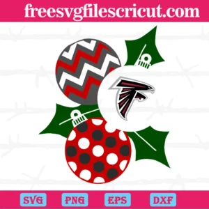 Falcons Christmas Ornaments, Svg Png Dxf Eps Cricut Silhouette