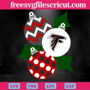 Falcons Christmas Ornaments, Svg Png Dxf Eps Cricut Silhouette Invert