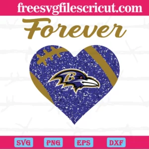 Forever Baltimore Ravens Heart Diamond, Svg Files