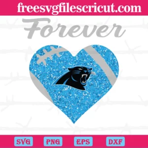 Forever Carolina Panthers Heart Diamond, Svg File Formats Invert