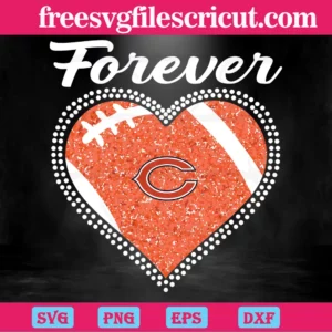 Forever Chicago Bears Heart Diamond, Vector Files