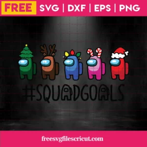 Free Christmas Squadgoals Among Us, Svg Png Dxf Eps Designs Download Invert