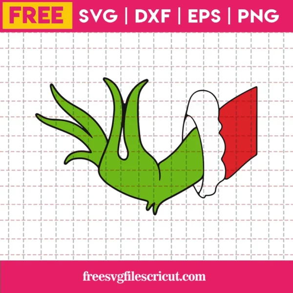 Free Merry Christmas Grinch Hand, Svg Png Dxf Eps Cricut