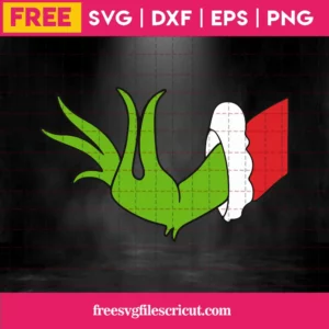 Free Merry Christmas Grinch Hand, Svg Png Dxf Eps Cricut Invert