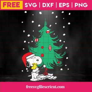 Free Peanuts Snoopy Holiday Christmas Tree, Vector Svg