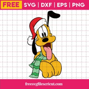 Free Pluto Disney Christmas, Svg Png Dxf Eps Cricut Silhouette