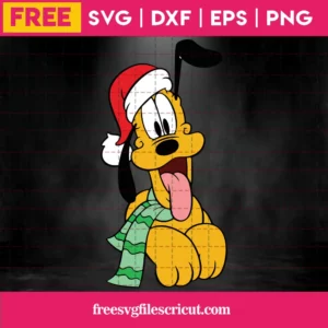 Free Pluto Disney Christmas, Svg Png Dxf Eps Cricut Silhouette Invert