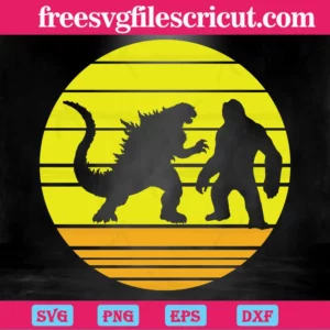 Godzilla And Kong, Svg Png Dxf Eps Digital Files