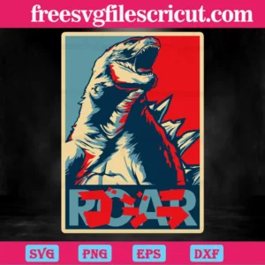 Godzilla Poster, Scalable Vector Graphics Invert