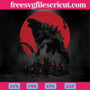 Gojira Attack Sumi-E, The Best Digital Svg Designs For Cricut Invert