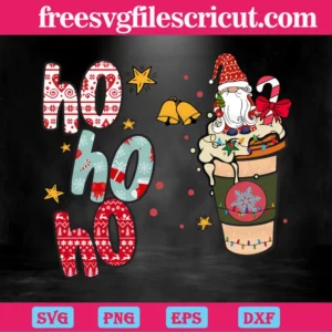 Ho Ho Ho Christmas Coffee, Svg Png Dxf Eps Invert