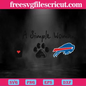 I'M A Simple Woman Coffee Paw Buffalo Bills, Svg Png Dxf Eps Designs Download Invert