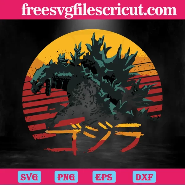 King Of The Monsters Godzilla, Svg Png Dxf Eps Designs Download Invert