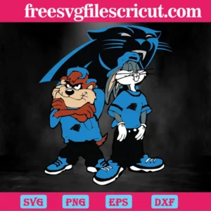 Looney Tunes Hip Hop Carolina Panthers, Graphic Design Invert