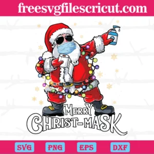 Merry Christ Mask Dabbing Santa, Svg Png Dxf Eps Digital Download