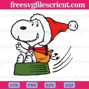 Merry Christmas Snoopy Santa Claus, Svg Png Dxf Eps Digital Files