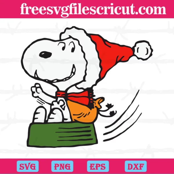 Merry Christmas Snoopy Santa Claus, Svg Png Dxf Eps Digital Files