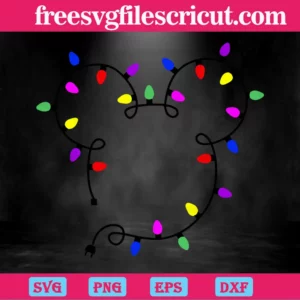 Mickey Head With Christmas Lights, Design Files Invert