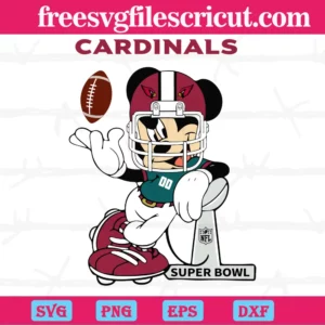 Mickey Mouse Arizona Cardinals, Svg Png Dxf Eps Digital Files