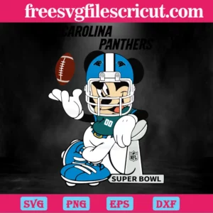 Mickey Mouse Carolina Panthers Nfl Teams, Layered Svg Files Invert