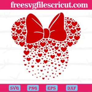 Mouse Hearts Valentines Day, Vector Svg