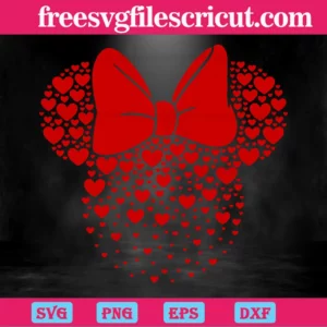 Mouse Hearts Valentines Day, Vector Svg Invert