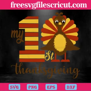 My 1St Thanksgiving Turkey, Vector Illustrations Invert
