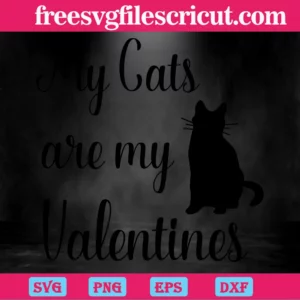 My Cats Are My Valentines, Graphic Design Invert