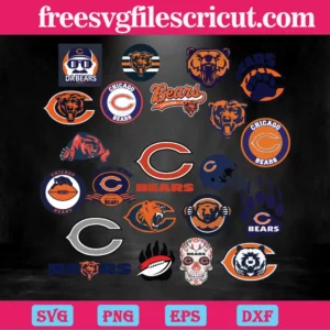 Nfl Team Chicago Bears Logo Bundle Svg Invert