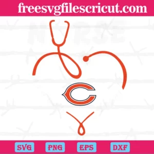 Nurse It Is A Work Of Heart Chicago Bears, Svg Designs Invert