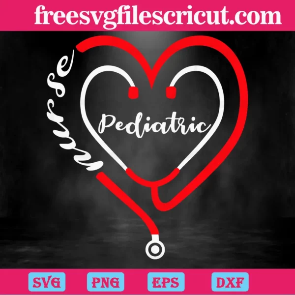 Pediatric Nurse Valentines Day Stethoscope Heart, Laser Cut Svg Files