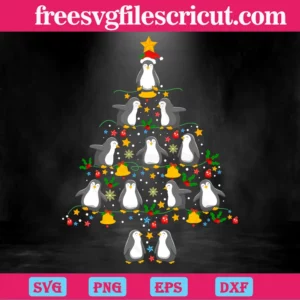 Penguin Christmas Tree Lights, Graphic Design
