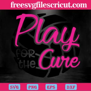 Play For The Cure Breast Cancer, Layered Svg Files Invert