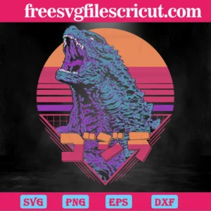 Retro Monster Godzilla, Digital Files Invert