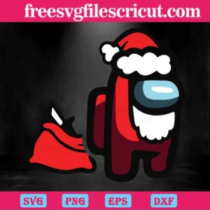 Santa Among Us Christmas, Svg Cut Files Invert