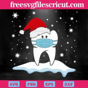 Santa Teeth Wearing Mask Christmas, Premium Svg Files
