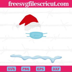Santa Teeth Wearing Mask Christmas, Premium Svg Files Invert