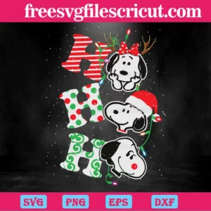 Snoopy Ho Ho Ho Christmas, Svg Png Dxf Eps Designs Download