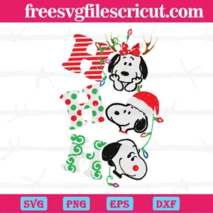 Snoopy Ho Ho Ho Christmas, Svg Png Dxf Eps Designs Download Invert