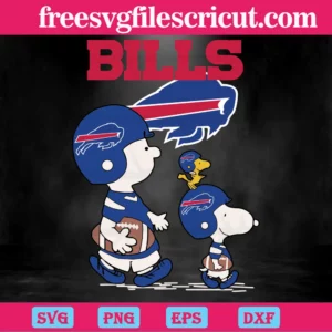 Snoopy The Peanuts Buffalo Bills, Layered Svg Files Invert